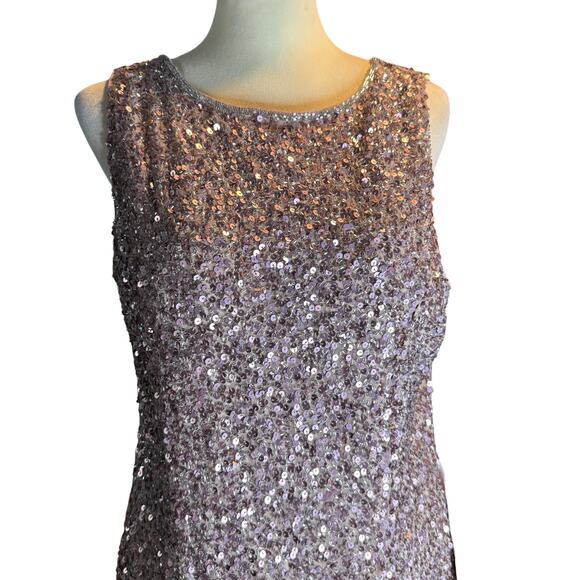 Mac Duggal Rose Gold Fully Sequined Sheath Cocktail Dress, Size 14, NWT - Picture 13 of 13